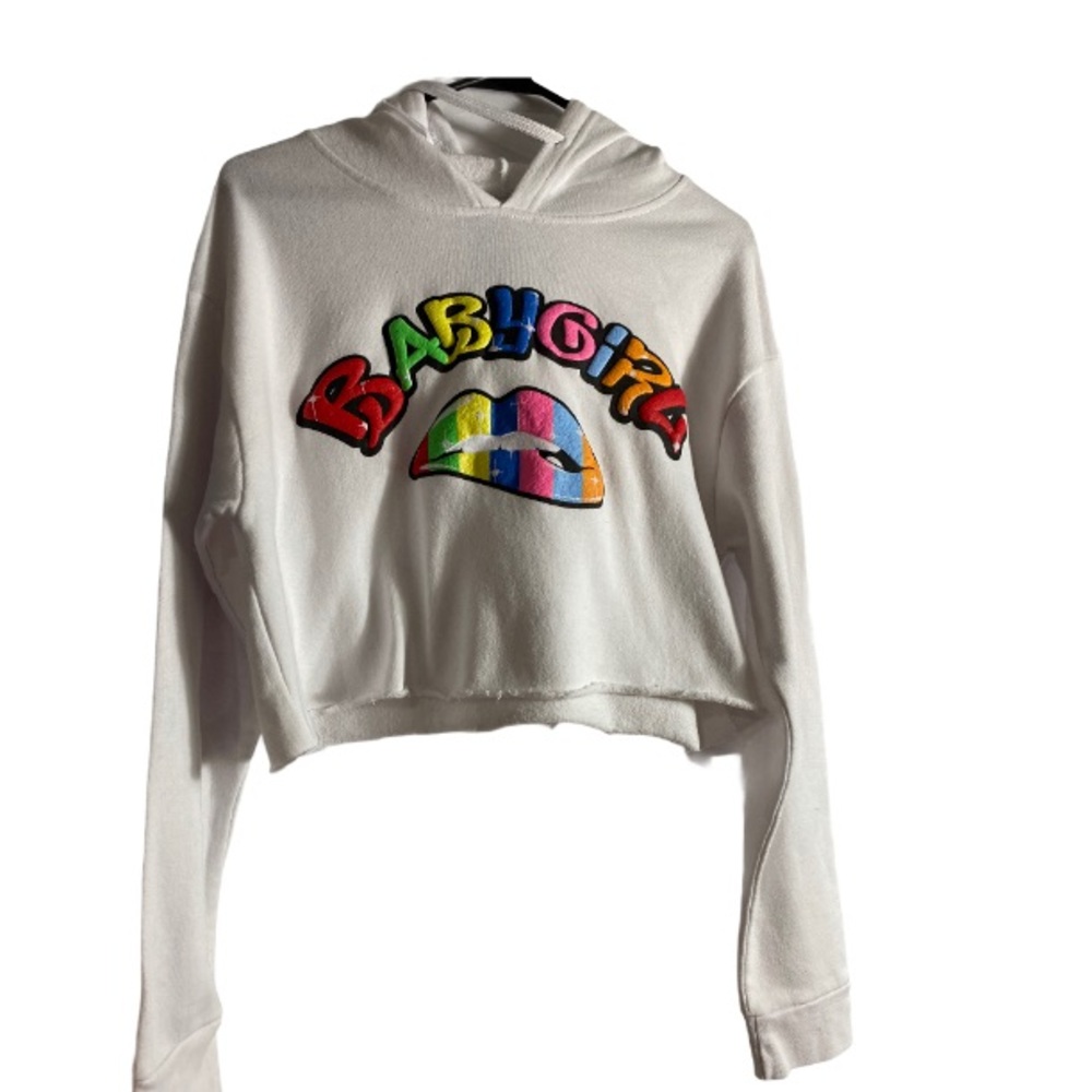 DAZL Rainbow 🌈 Babygirl Lips Crop Swearshirt
